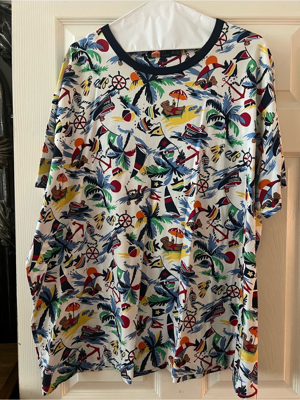Polo by Ralph Lauren White Short Sleeve Tropical Print Tee